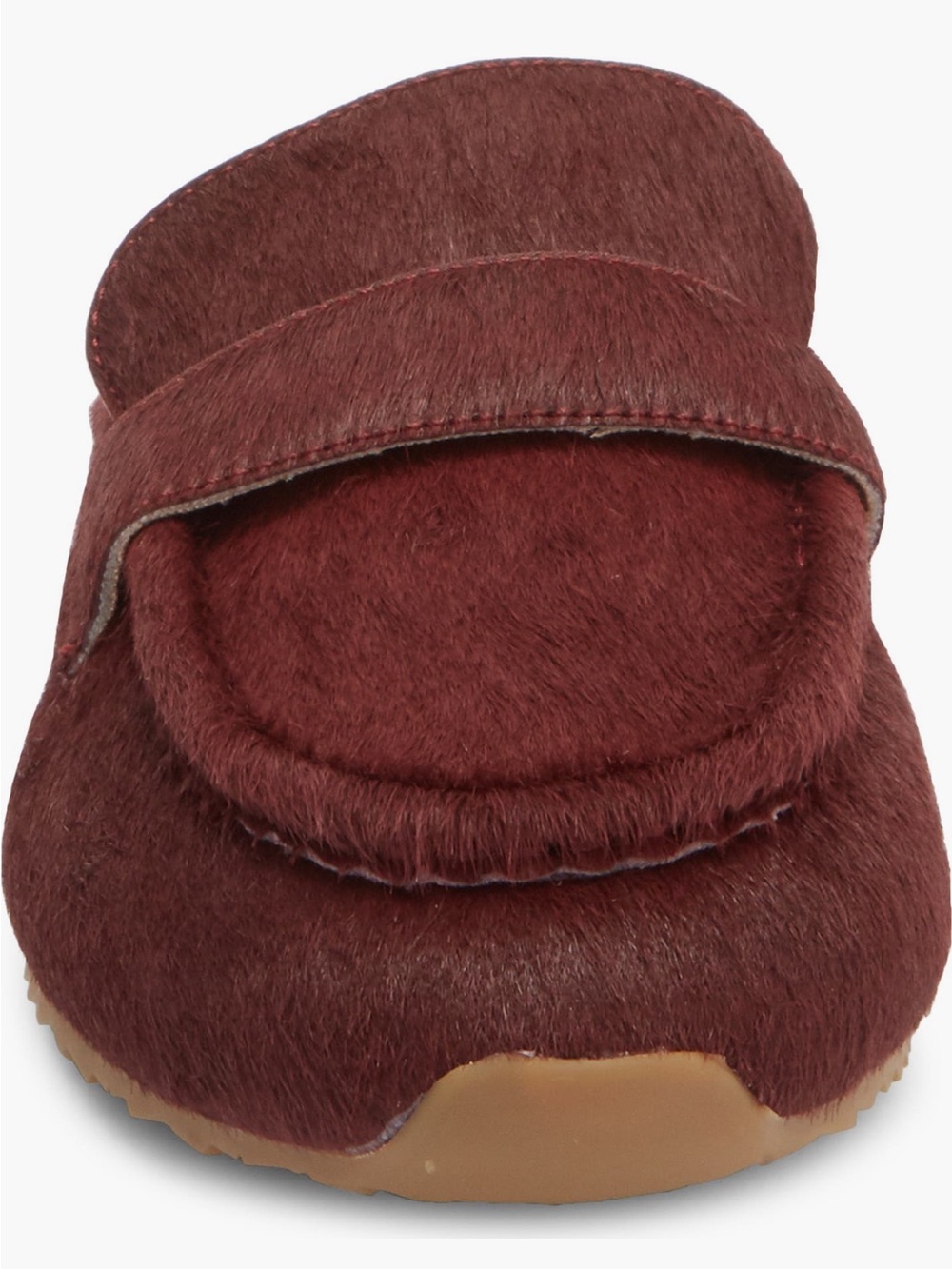 NEW J Slides Paula Geniune Calf Hair Mules in Burgundy - Picture 3 of 10